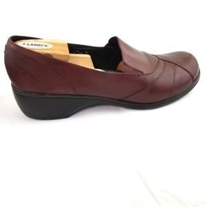Clarks Burgundy Leather Wedge Loafer #84631